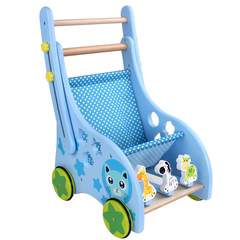 防侧翻婴儿学步车手推车 多功能木质儿童宝宝助步车0-1-3一岁玩具