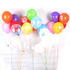 12寸混色2.8g乳胶气球儿童生日玩具气球印刷卡通儿童气球批l免邮