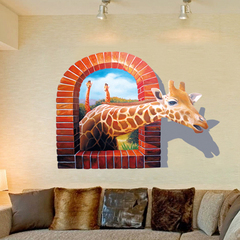 客厅卧室创意3D效果沙发背景墙贴纸 可移除浪漫田园家居装饰贴画