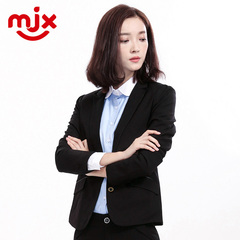 MJX春秋季新款女装小西装上衣ol职业装纯色修身短外套女西装上班