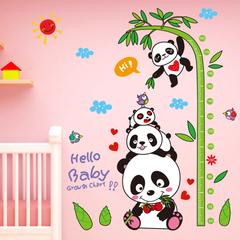 卡通可爱幼儿园儿童房测量身高贴纸装饰品自粘壁纸卧室客厅墙贴画