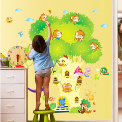 特大卡通儿童房可移除墙贴纸宝宝卧室装饰贴画幼儿园装饰品蘑菇屋