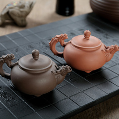 言晟茶具 宜兴紫砂茶具 倒把龙柄壶茶壶茶具 黑色紫色可选