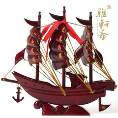 红木工艺品龙船一帆风顺帆船模型摆件实木质风水摆设家居商务礼品