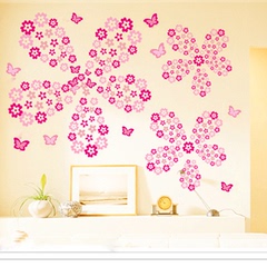 家装家饰浪漫卧室客厅电视墙背景小花自由组合图案个性创意墙贴纸