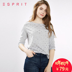 ESPRIT女士2016冬简约印花长袖T恤-096EE1K028
