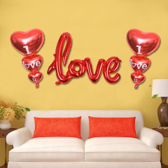 思泽 婚房布置装饰铝膜字母气球组合创意铝箔气球love串心形气球