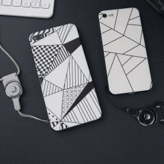 iphone7手机壳苹果7plus黑边硬壳七手机套浮雕保护套黑白形状6s5s