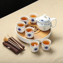 丰众功夫便携旅行茶具套装整套玻璃玲珑镂空干泡茶盘茶台茶壶茶杯