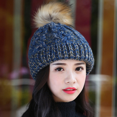 韩版加厚秋冬季保暖毛线帽时尚针织冬季帽子女士毛线帽护耳包头帽