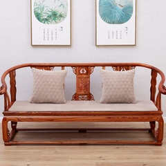 现代简约纯色实木沙发垫毛绒冬季中式红木沙发坐垫加厚海绵垫定做