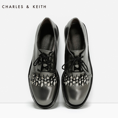 CHARLES&KEITH单鞋 CK1-70390147 英伦风漆皮系带学院风厚底女鞋