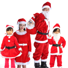 志动圣诞服装金丝绒圣诞老人服装圣诞女服圣诞装扮长袖长毛圣诞服