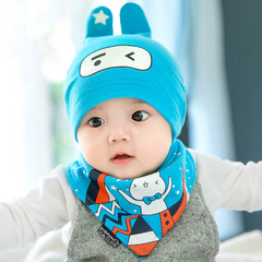 春季婴儿帽子3-6-12个月宝宝纯棉套头帽秋男女童韩版新生儿睡觉帽