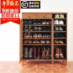 家逸日式隔断超薄玄关柜大容量鞋柜白色对开门门厅柜简易鞋橱