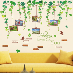 绿叶藤蔓相框贴清新墙贴纸卧室床头布置客厅沙发背景创意照片贴画