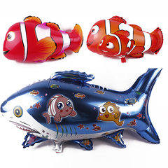 宠物铝膜气球 壁虎气球 小丑鱼铝膜 海底世界气球 海马气球