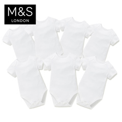 马莎童装 新生婴儿0至2岁7件装纯棉连体衣 T784195