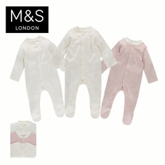 3件装M&S/马莎 女婴儿0至3岁 连体睡衣 T788487