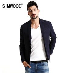Simwood简木男装2017春季新款棉麻修身单西服男士休闲小西装外套