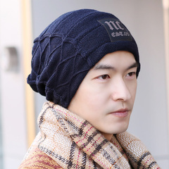 帽子男士冬季韩版潮流针织帽冬天加绒毛线冬天帽子套头帽户外包头