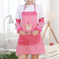 美纳福韩版时尚可爱厨房做饭围裙套装防水防油成人简约家居罩衣