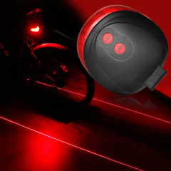TOSUOD激光尾灯山地自行车灯后尾灯USB充电LED警示灯骑行装备配件