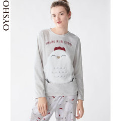 Oysho 鸡年限定款 小鸡图案保暖睡衣上装居家长袖T恤 30402475803