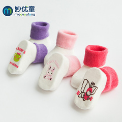 新生婴儿袜子 0-2岁冬季宝宝地板袜子 童袜秋冬儿童地板鞋袜
