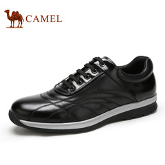 Camel骆驼男鞋 秋季日常时尚休闲牛皮舒适系带男鞋潮板鞋