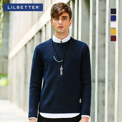Lilbetter男士套头毛衣 修身薄款男装圆领外套韩版毛衣针织衫男潮
