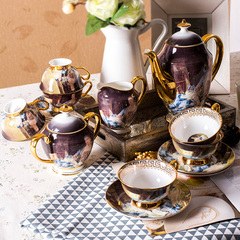 jarsun家尚 欧式茶具宫廷真金骨瓷咖啡英式茶壶茶杯套装礼盒送礼