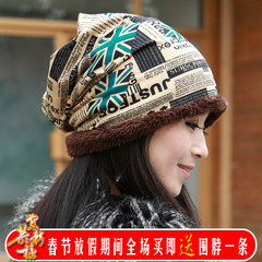 黛莎冬季女帽韩版潮包头帽时尚百搭堆堆帽加厚保暖头巾帽韩国冬帽
