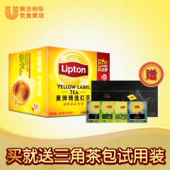 立顿Lipton黄牌精选红茶400gs200包扫码赢话费茶叶袋泡茶