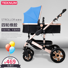 teknum婴儿车可坐平躺高景观避震折叠双向四轮儿童小孩新生儿推车