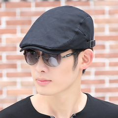 帽子男士鸭舌帽春夏季韩版画家帽时尚黑色青年潮流休闲男式贝雷帽