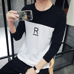 2016男士长袖T恤韩版修身大码打底衫青少年薄款圆领体恤秋装衣服