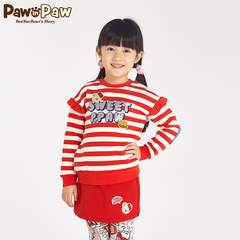 Pawinpaw宝英宝韩国小熊童装16年冬季款女童圆领休闲卫衣