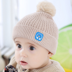 婴儿帽子冬0-3-6-12个月加厚儿童帽子针织保暖男女宝宝毛线帽秋冬