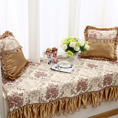 欧式贵族奢华飘窗垫蕾丝窗台垫定做卧室榻榻米阳台垫防滑海绵绣花