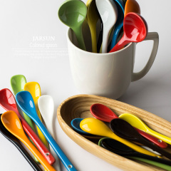 jarsun家尚 彩色陶瓷勺 咖啡勺牛奶勺搅拌勺米饭勺冰激凌勺