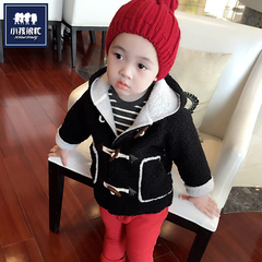 童装小童秋冬装宝宝连帽开衫外套男童加绒加厚上衣1-3岁儿童4韩版