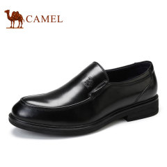 Camel骆驼男鞋 秋季男士商务正装复古舒适轻盈套脚皮鞋