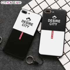 citycase iphone7手机壳硅胶防摔挂绳情侣男女潮苹果7plus手机壳
