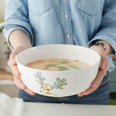 大号汤碗景德镇陶瓷器创意家用沙拉碗7.5寸拉面碗汤沙拉碗泡面碗