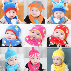 韩版春秋新生儿帽子0-3-6-12个月套头帽男女宝宝帽子纯棉婴儿帽子