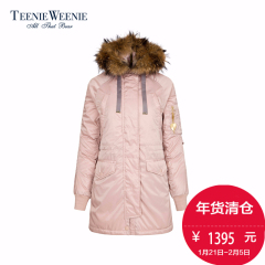 Teenie Weenie小熊2016冬季新品女装毛领含绒80%羽绒服TTJD64T55B