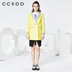 CCDD2016冬装新款专柜正品女淑女时尚双面呢 中长款保暖休闲大衣