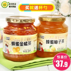 东大韩金蜂蜜柚子茶500g 金桔茶500g水果茶韩国风味夏季饮品包邮