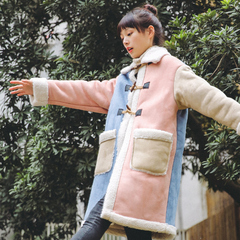 墨锦2016冬季女装新款韩版潮麂皮绒外套女中长款保暖加厚羔毛大衣